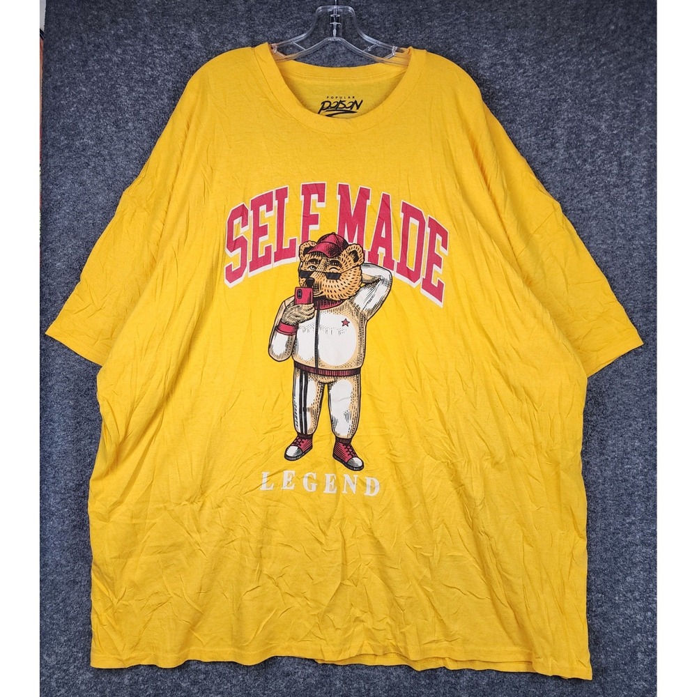 Popular Poison T-Shirt‎ Mens 5XL Yellow Self Made Legend Graphic Streetwear Tee